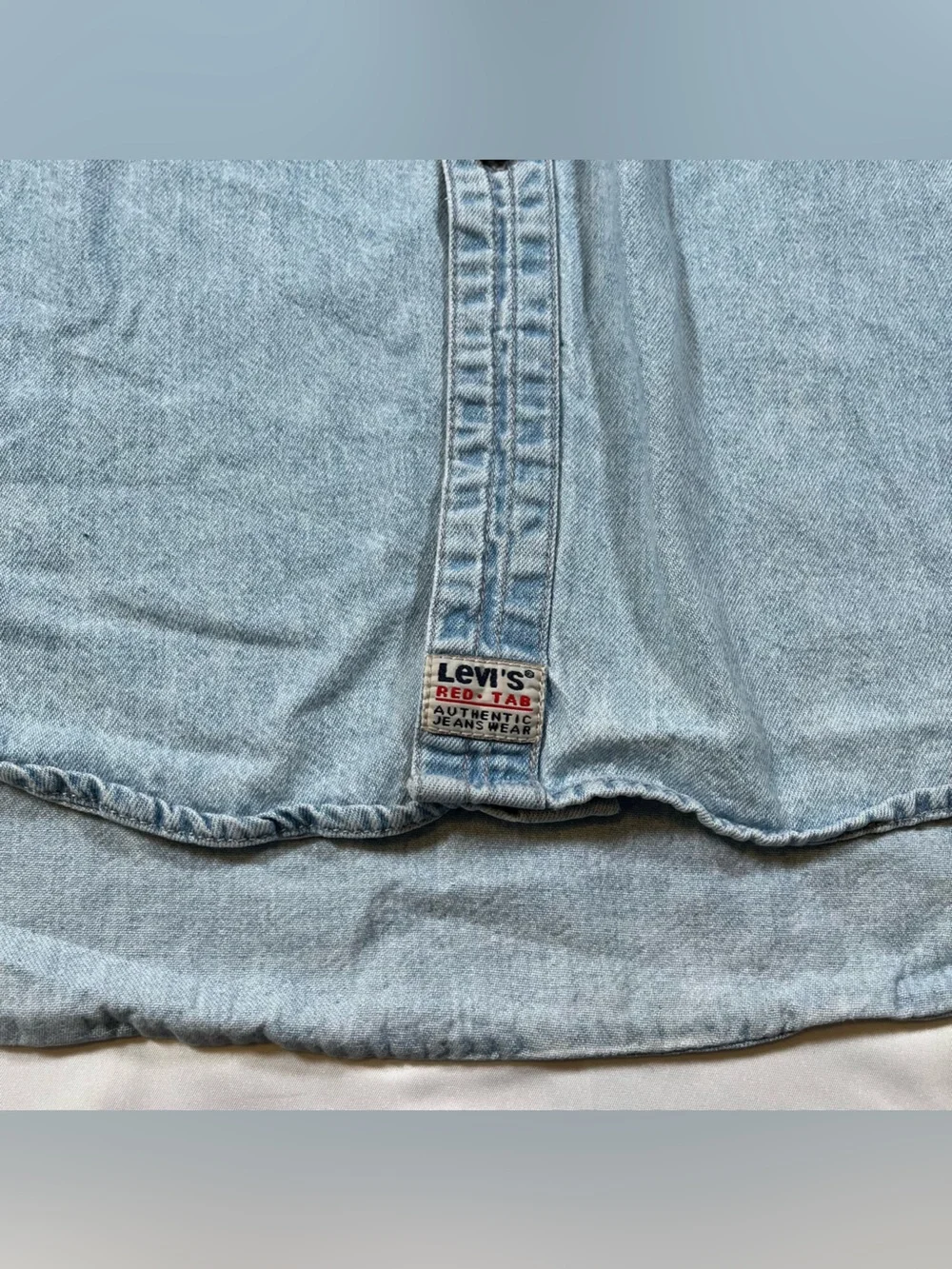 Vintage Levi's Red Tab Metal‎ Buttons Long Sleeve Denim Shirt Men's Size XL